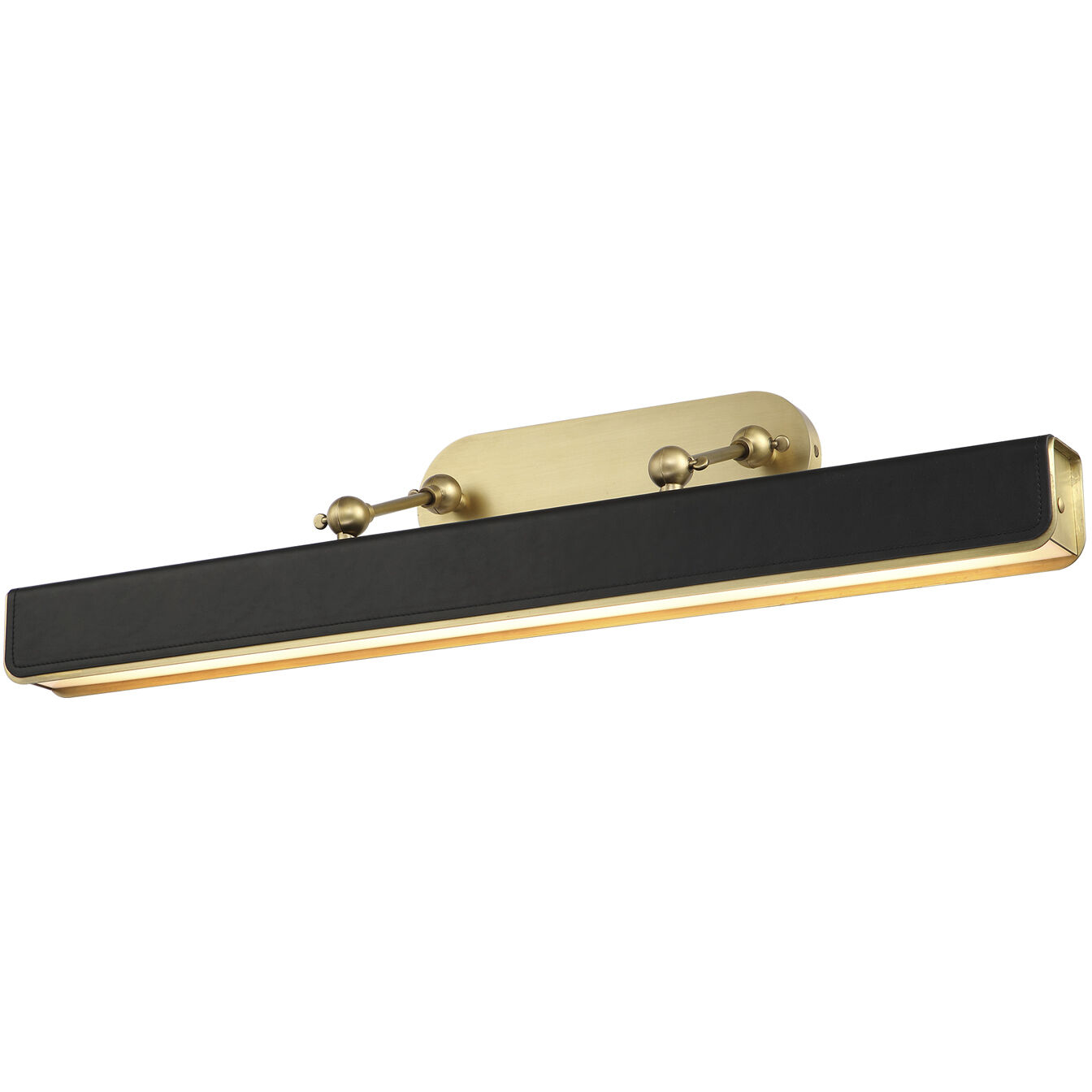 Valise Picture 32 watt 35.4 inch Vintage Brass and Tuxedo Leather Wall/Picture Light Wall Light